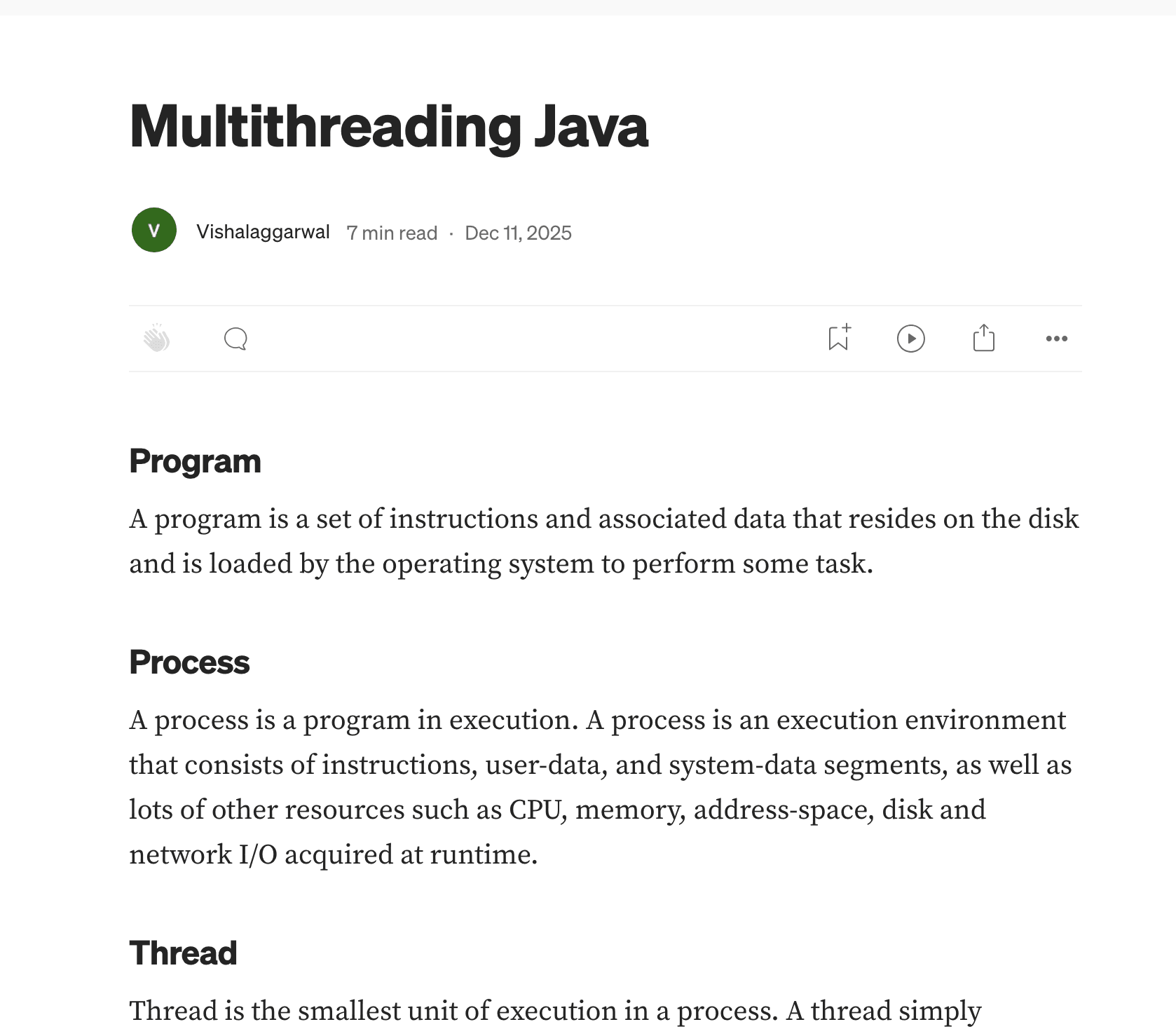 Multithreading in Java
